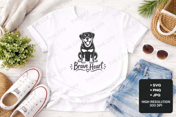 Brave Heart Rottweiler Design: Strength in Simplicity