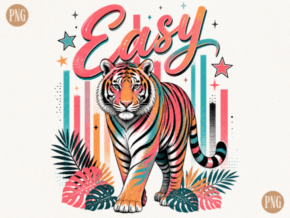 Easy Tiger Retro Design: A Bold Graphic Asset