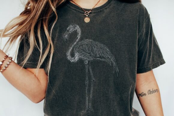 Elegant Flamingo Line Art for Creative Projects