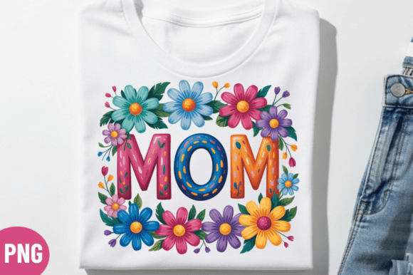 Floral MOM Summer T-shirt Png Design: Vibrant & Versatile