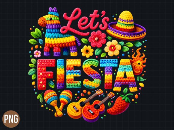 Let's Fiesta Piñata Floral Design: A Vibrant Creative Asset
