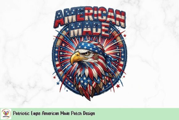 Patriotic Eagle American Made Patch Design