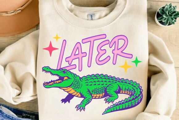 Retro Neon Alligator Design: Bold Graphics for Impact