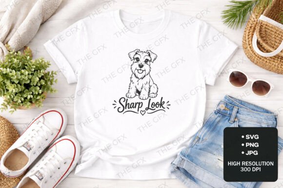 Sharp Look Schnauzer Design: A Modern Graphic Asset